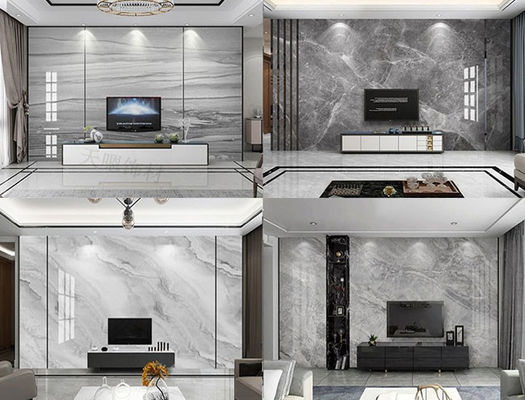 ورق مرمر پی وی سی 1220x2440 میلی متری براق بالا پانل دیواری پی وی سی 3 میلی متری