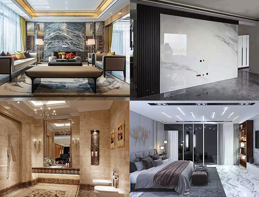 ورق مرمر پی وی سی 1220x2440 میلی متری براق بالا پانل دیواری پی وی سی 3 میلی متری