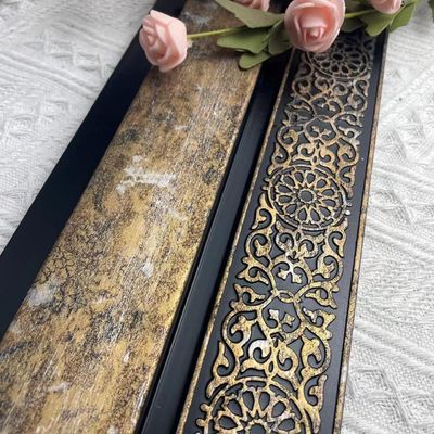 تزئینات ضد آب PS داخلی 3 بعدی دیوار چوبی قالب گیری قرنیز