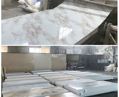 تزیین دیوار داخلی ورق مرمر پی وی سی لوکس براق 1220x2440mm 3mm