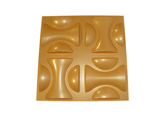 پانل های دیواری سه بعدی تزئینی 500x500 میلی متری پانل دیواری طلایی الماس خانگی PVC