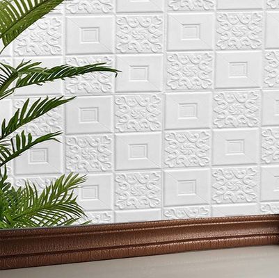 تابلوهای دیواری PE سفید سه بعدی کاغذ دیواری فوم آجری برای دکوراسیون منزل