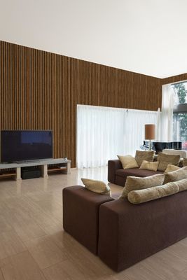 پانل‌های دیواری آکوستیک چوبی تخته‌دار Pet Mdf عایق صدا