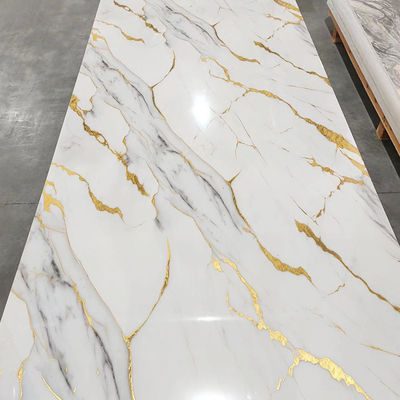 4 * 8 فوت UV PVC ورق مرمر ضد آب چاپ گرم / 3D چاپی پانل های داخلی تابلو های UV