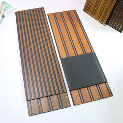 پانل دیواری PVC با طرح چوب، تخته دیواری تزئینی، مواد سازگار با محیط زیست برای اتاق خواب، اتاق نشیمن، دیوار پشت تلویزیون