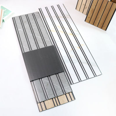 پانل دیواری PVC با طرح چوب، تخته دیواری تزئینی، مواد سازگار با محیط زیست برای اتاق خواب، اتاق نشیمن، دیوار پشت تلویزیون