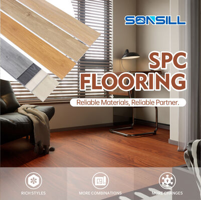 فرمالدهید E0 SPC کفپوش PVC با سنگ آهک مواد اولیه دوام عالی راه حل کفپوش برای کاربردهای تجاری و مسکونی