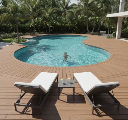 3D Wood Texture Composite Decking Planks Outdoor Waterproof Floor with Anti-Slip Feature