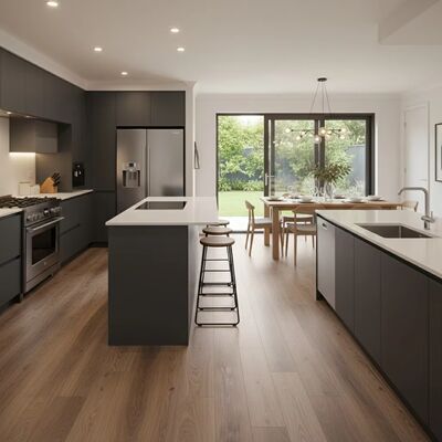 Spc 5mm وینیل سفت و سخت کف شناور 20 میلی متری لایه سایش تخته قفل کلیکی ضد آب