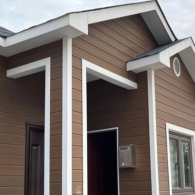 Easy Install No Painting  Required Wood Grain Outdoor Wpc Fluted Wall Panel Wpc Cladding