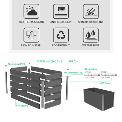 جعبه بزرگ بستر باغ بلند برای باغ گیاهی در خارج از منزل