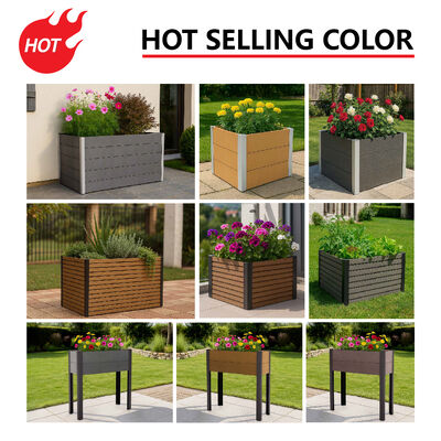 طرح جعبه گلدان باغچه برجسته در فضای باز با مواد ضد آب و مقاوم در برابر آتش و سازگار با محیط زیست برای کاشت در حیاط خلوت