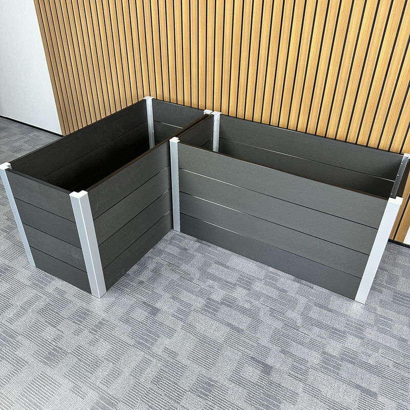 طرح جعبه گلدان باغچه برجسته در فضای باز با مواد ضد آب و مقاوم در برابر آتش و سازگار با محیط زیست برای کاشت در حیاط خلوت