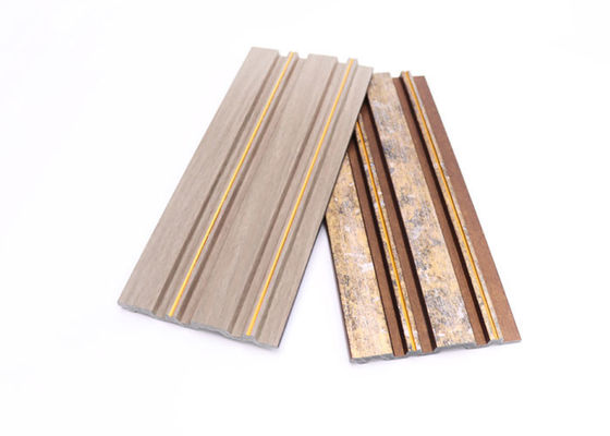 پانل های داخلی پانل روکش دیوار PS با خط نقره ای طلایی برای پس زمینه 120x12mm
