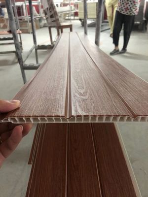 پانل های سقفی PVC چوبی دکوراتیو 25 سانتی متری داخلی پانل دیواری پلاستیکی