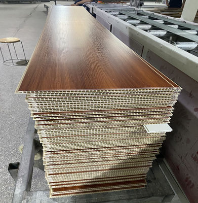 پانل های سقفی PVC چوبی دکوراتیو 25 سانتی متری داخلی پانل دیواری پلاستیکی