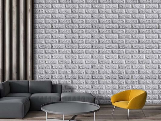 کاغذ دیواری فوم آجری سه بعدی وینیل با چسبندگی قوی برای تزئین دیوار