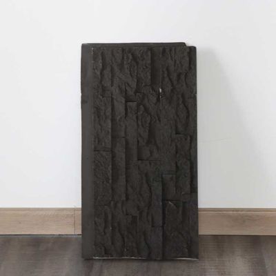 دکوراسیون منزل پنل سنگ فرهنگی PU خاکستری تیره شبیه سازی پلی اورتان 120 * 60 سانتی متر