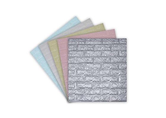 تزیین خانه کاغذ دیواری PE فوم کاغذ دیواری اتاق خواب کاغذ دیواری سه بعدی 70x77 سانتیمتر چسب کاغذ دیواری